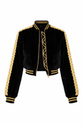 Chaqueta terciopelo con aplicaciones doradas y perlas